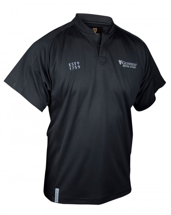Product image for Guinness Black Embossed Print Rugby Shirt