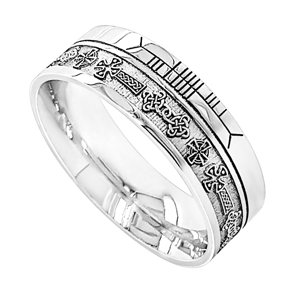 Product image for Celtic Ring - Comfort Fit 'Faith' Celtic Cross Irish Wedding Band