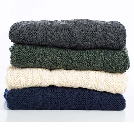 Product image for Irish Sweater | Merino Wool Aran Knit Shawl Collar Single Button Mens Sweater