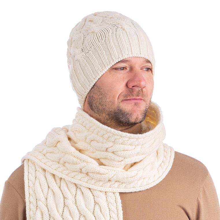 Product image for Irish Hat | Merino Wool Cable Knit Mens Hat