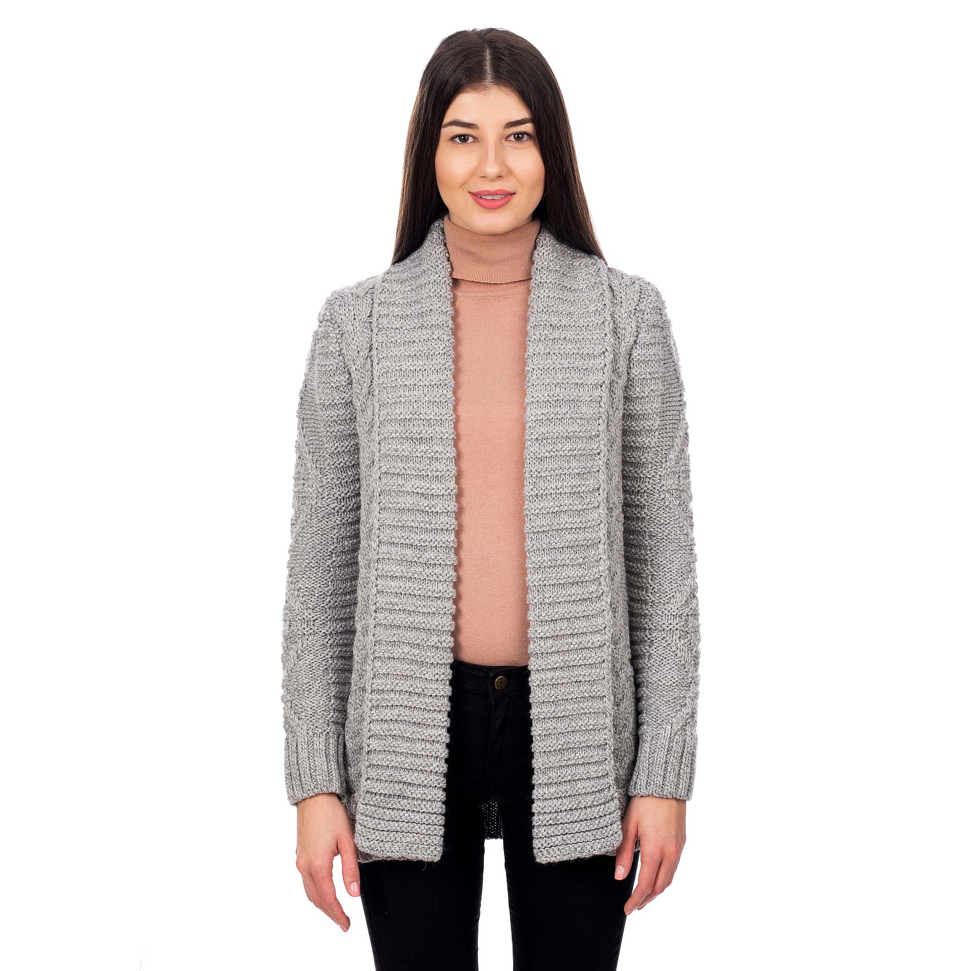 Product image for Irish Cardigan | Open Front Cable Knit Ladies Cardigan