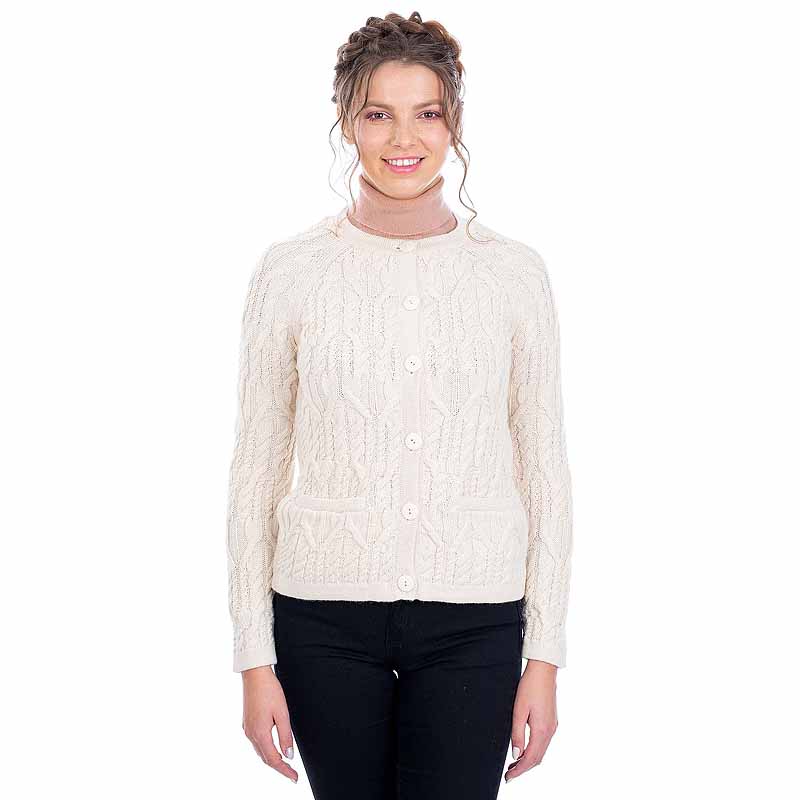 Product image for Irish Cardigan | Cable Knit Button Ladies Cardigan