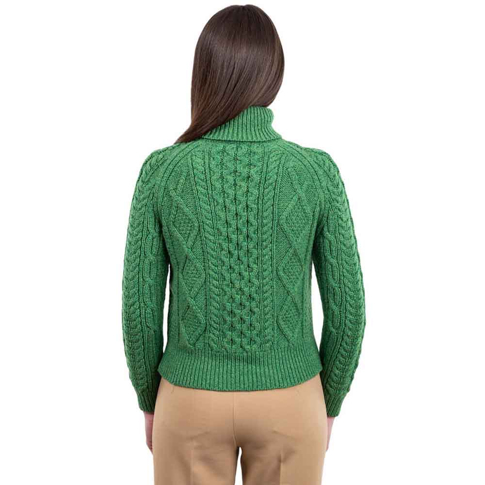 Product image for Irish Sweater | Cable Knit Turtle Neck Aran Sweater
