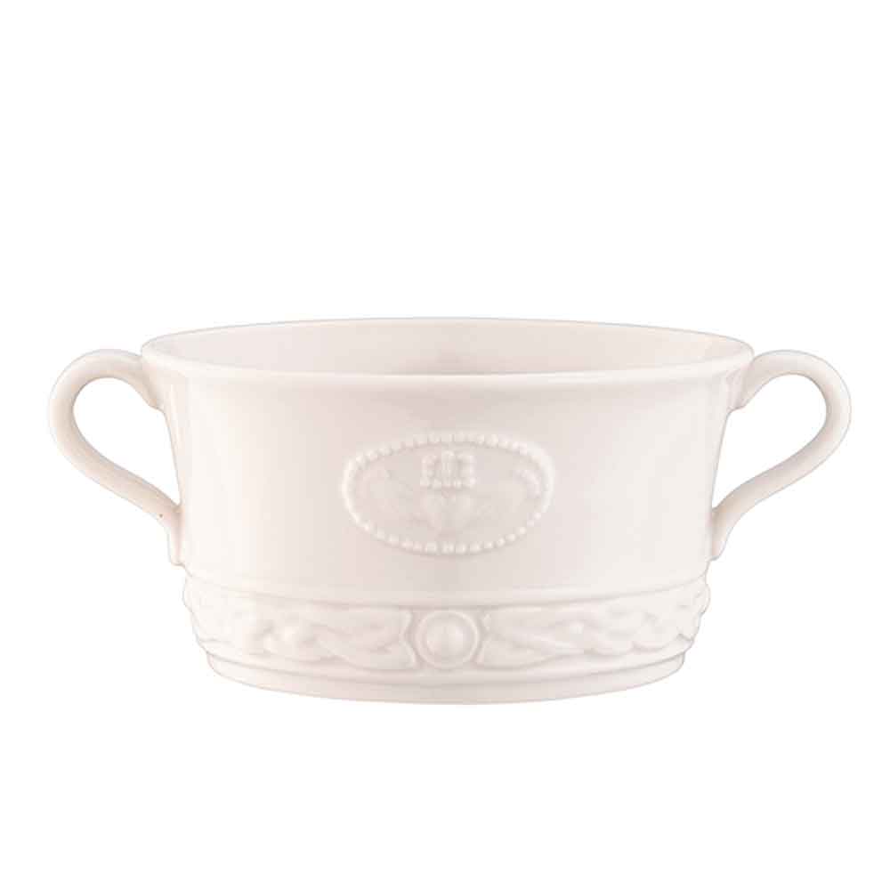Product image for Belleek Pottery | Irish Claddagh Handled Soup Bowl
