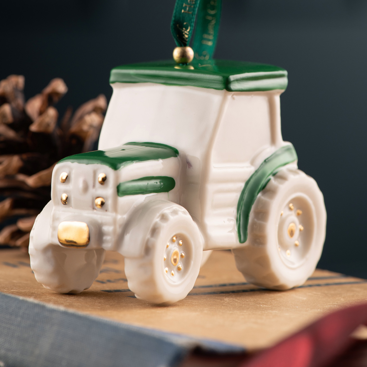 Product image for Irish Christmas | Belleek Pottery Tractor Ornament