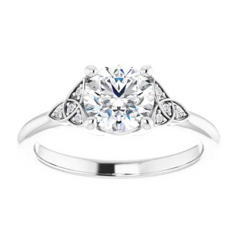 Product image for Irish Engagement Ring | Aislinn 14k White Gold 1ct Diamond Celtic Trinity Knot Ring