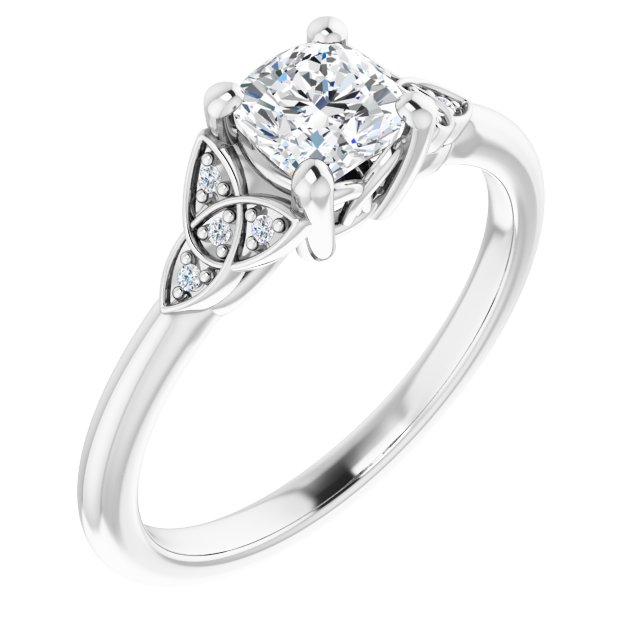 Product image for Irish Engagement Ring | Bebhinn 14K White Gold  Diamond Celtic Trinity Knot Ring
