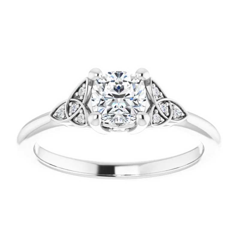 Product image for Irish Engagement Ring | Bebhinn 14K White Gold  Diamond Celtic Trinity Knot Ring