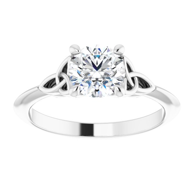 Product image for Irish Engagement Ring | Fiadh 14K White Gold 1ct Diamond Solitaire Celtic Trinity Knot Ring 