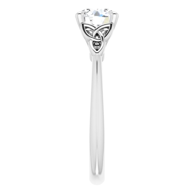 Product image for Irish Engagement Ring | Fiadh 14K White Gold 1ct Diamond Solitaire Celtic Trinity Knot Ring 
