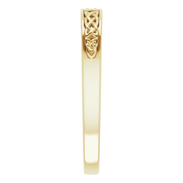 Product image for Irish Ring | Aodh 14k Yellow Gold Diamond Mens Narrow Celtic Knot Ring 