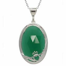 Alternate image for Claddagh Pendant - Green Onyx
