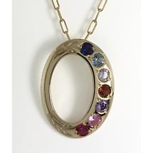 Alternate image for Family Birthstone Trinity Knot Pendant - 7 Stones