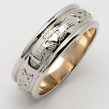 Alternate image for Irish Wedding Ring - Ladies Wide Corrib Claddagh Wedding Band