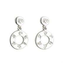 Alternate image for Irish Earrings - Sterling Silver History of Ireland Circle Earrings