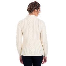 Alternate image for Irish Cardigan | Cable Knit Merino Wool Button Ladies Cardigan