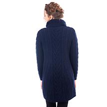 Alternate image for Irish Coat | Merino Wool Classic Aran Cable Knit Ladies Coat