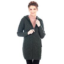 Alternate image for Irish Coat | Merino Wool Celtic Aran Knit Ladies Jacket