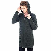 Alternate image for Irish Coat | Merino Wool Celtic Aran Knit Ladies Jacket