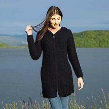 Alternate image for Irish Coat | Merino Wool Celtic Aran Knit Ladies Jacket