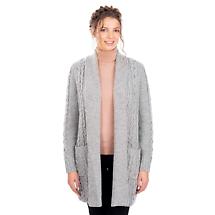 Alternate image for Irish Cardigan | Merino Wool Aran Knit Open Face Ladies Cardigan