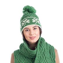 Alternate image for Irish Hat | Merino Wool Shamrock Aran Ladies Hat  