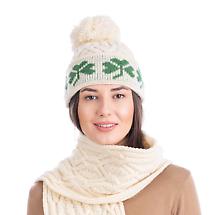 Alternate image for Irish Hat | Merino Wool Green Shamrock Ladies Hat 
