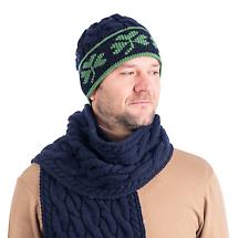Alternate image for Irish Hat | Aran Cable Knit Merino Wool Shamrock Mens Hat