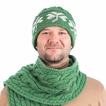 Alternate image for Irish Hat | Merino Wool Cable Knit Shamrock Mens Hat