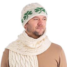 Alternate image for Irish Hat | Merino Wool Cable Knit Shamrock Mens Hat