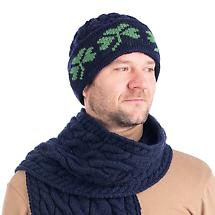 Alternate image for Irish Hat | Merino Wool Cable Knit Shamrock Mens Hat