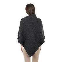 Alternate image for Irish Shawl | Aran Cable Knit Cowl Neck Celtic Button Poncho