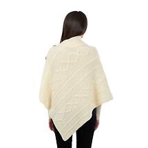 Alternate image for Irish Shawl | Aran Cable Knit Cowl Neck Celtic Button Poncho
