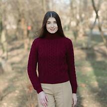 Alternate image for Irish Sweater | Cable Knit Turtle Neck Aran Sweater