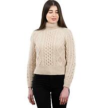 Alternate image for Irish Sweater | Cable Knit Turtle Neck Aran Sweater