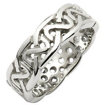 Alternate image for Irish Wedding Ring - Celtic Knot Pierced Sheelin Ladies Wedding Band