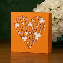 Alternate image for Irish Decor | Shamrock Heart Wood Plaque - Orange