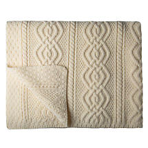 Alternate image for Irish Throw | Dara Merino Wool Aran Knit Throw