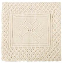 Alternate image for Irish Throw | Merino Wool Aran Knit Shamrock Throw