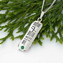 Alternate image for Irish Necklace - Personalized Solid Silver Ogham Birthstone Pendant with Chain