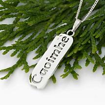 Alternate image for Irish Necklace - Personalized Solid Silver Ogham Pendant with Chain