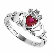 Alternate image for Irish Ring | 14k White Gold Diamond Love Loyalty Friendship Birthstone Claddagh Ring