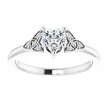 Alternate image for Irish Engagement Ring | Ciara 14K White  Diamond Heart Celtic Trinity Knot Ring