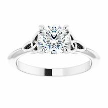 Alternate image for Irish Engagement Ring | Fiadh 14K White Gold 1ct Diamond Solitaire Celtic Trinity Knot Ring 