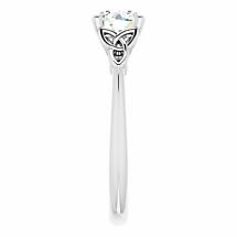 Alternate image for Irish Engagement Ring | Fiadh 14K White Gold 1ct Diamond Solitaire Celtic Trinity Knot Ring 