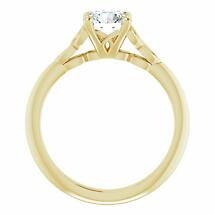 Alternate image for Irish Engagement Ring | Flannait 14k Yellow Gold 1ct Diamond Solitaire Celtic Trinity Knot Ring 