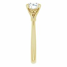 Alternate image for Irish Engagement Ring | Flannait 14k Yellow Gold 1ct Diamond Solitaire Celtic Trinity Knot Ring 