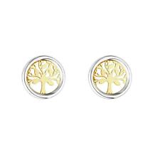 Alternate image for Irish Earrings | 10k Gold Small Circle Celtic Tree of Life Stud Earrings