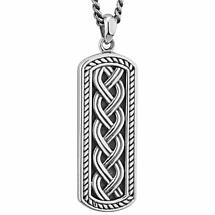 Alternate image for Mens Irish Jewelry | Sterling Silver Oxidized Ingot Celtic Knot Pendant