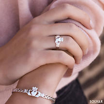 Alternate image for Claddagh Bangle - Sterling Silver Celtic Claddagh Draw String Bangle